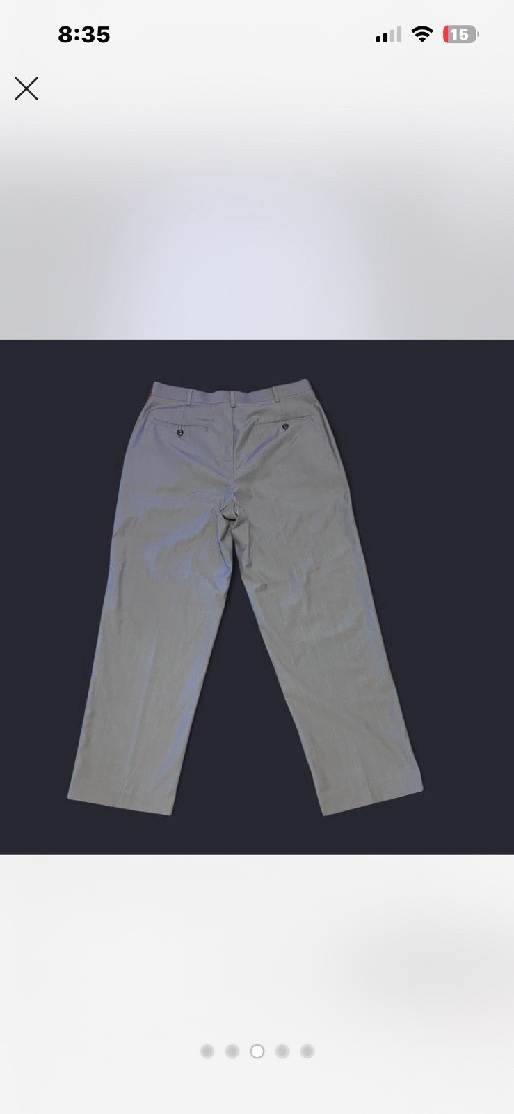 Wide Gray Pinstripe Dress Slacks