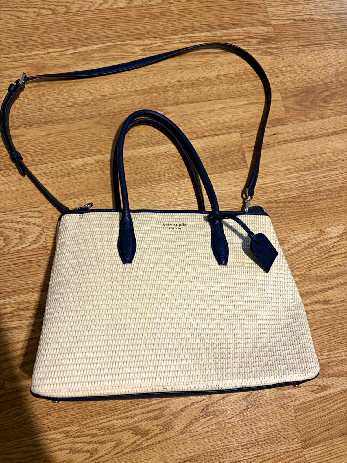 Kate Spade New York Eva Straw Medium Top Zip Satchel