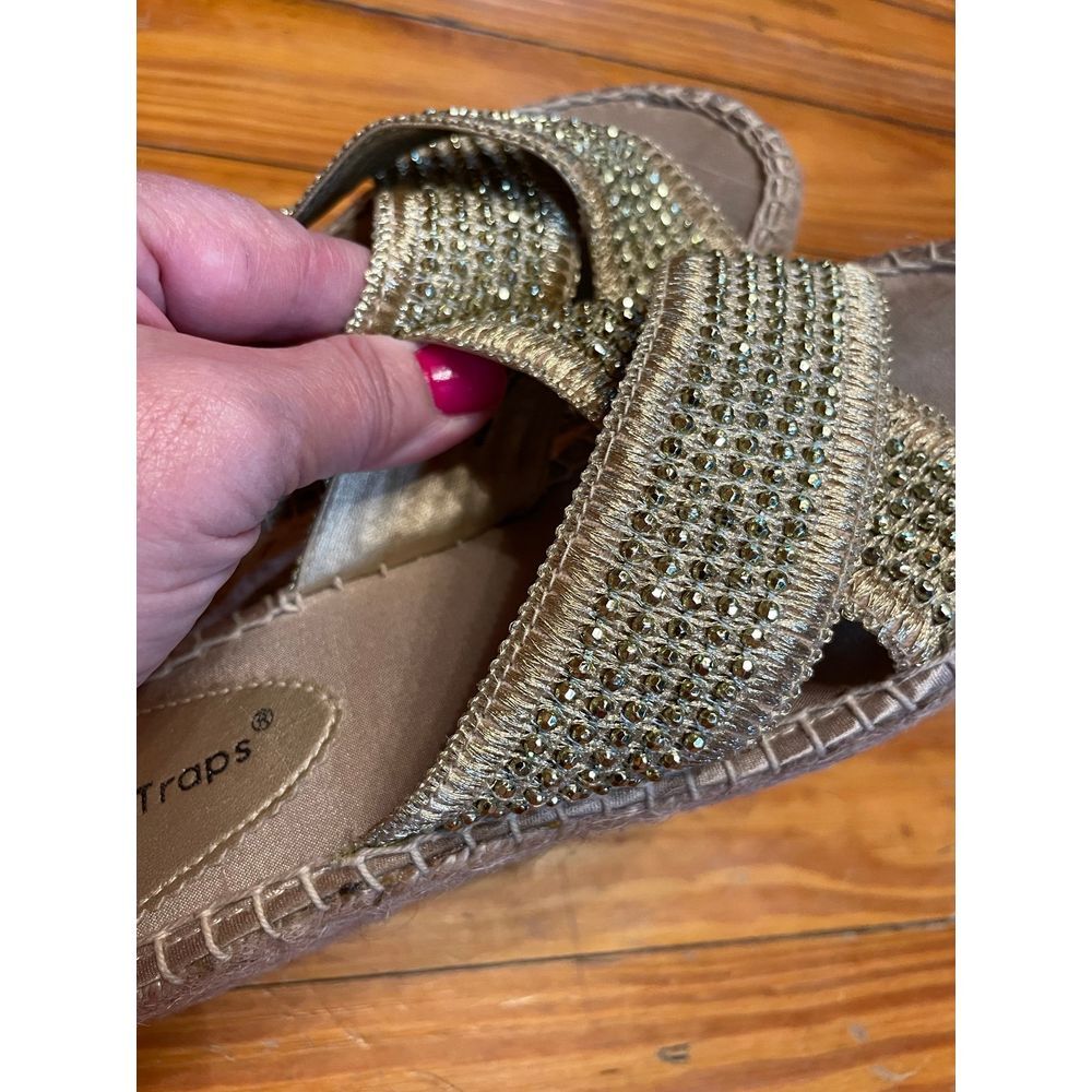 Baretraps Gold Espadrilles Sandals for Women Size 6.5