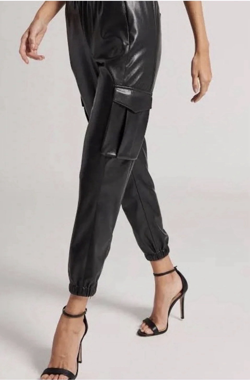 Generation Love Nate Faux Leather Cargo Pant Black Size Small