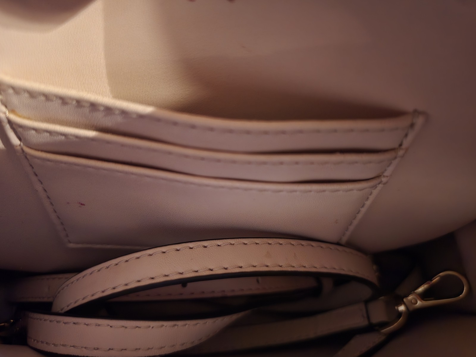 Michael Kors Pink Powder Blush Leather Bag is 10 x 9″ and 6″ deep