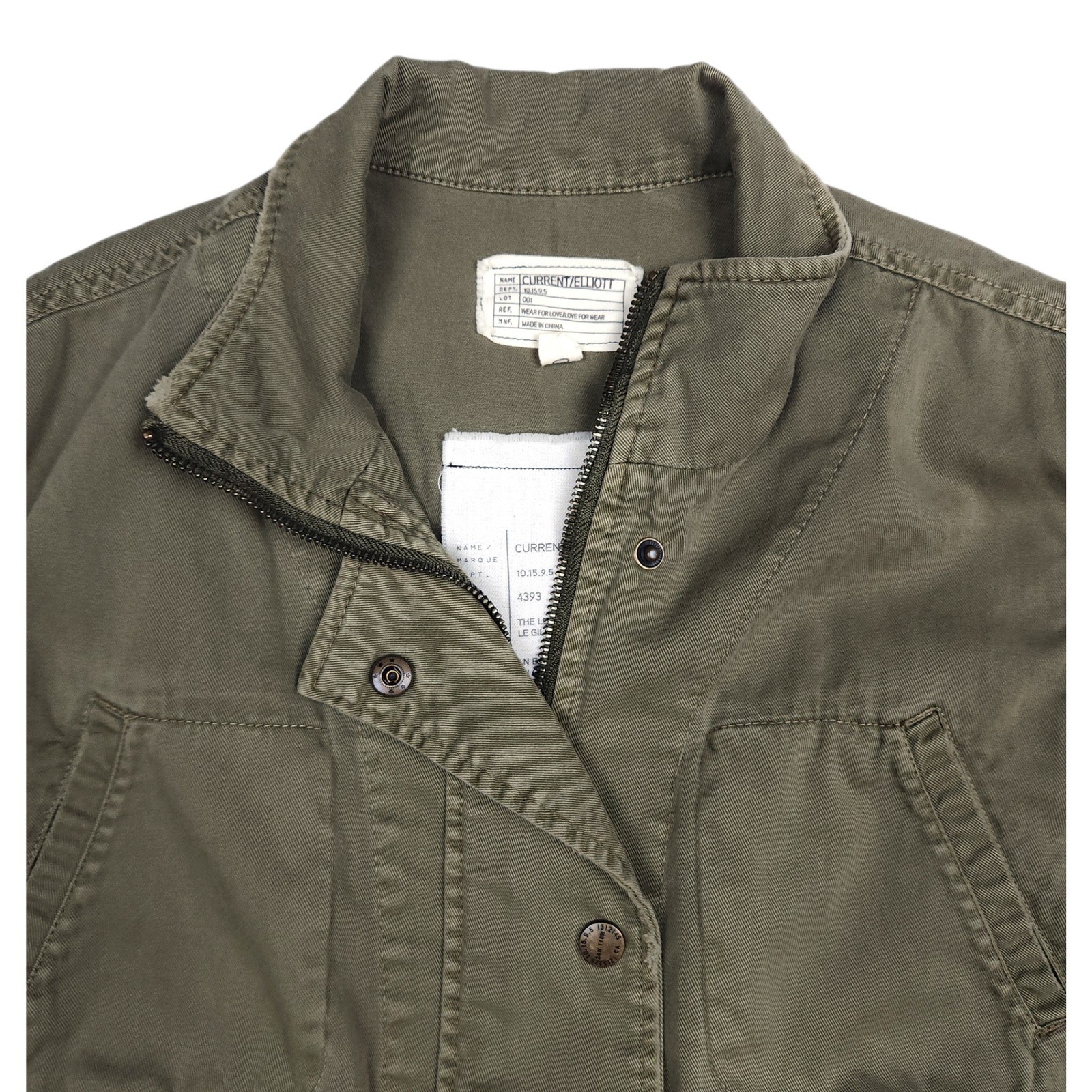 Current Elliott The Leisure Vest Sz S / 0 Olive Green Utility Military