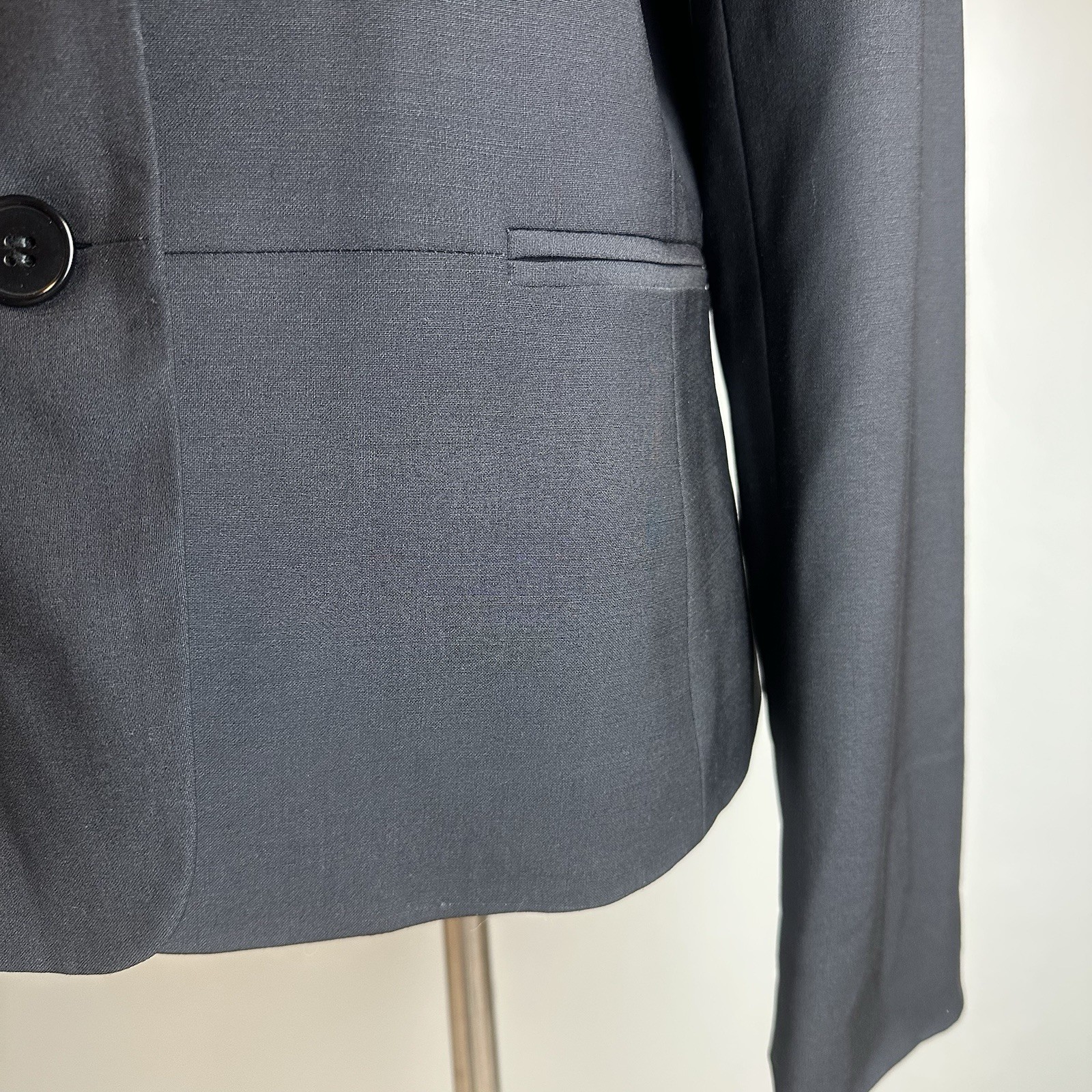 Talbots Size 8 Wool Blend Blazer Black Grace Fit 3-Button Classic Timeless NWT