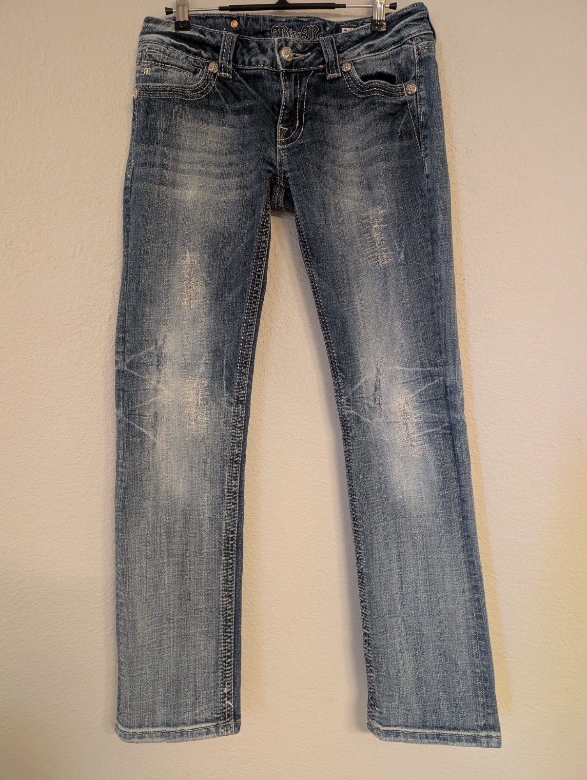 Miss Me Jeans – For Buckle Boot Cut Size 28 Bling Fleur De Lis 28/31 Vintage Y2K