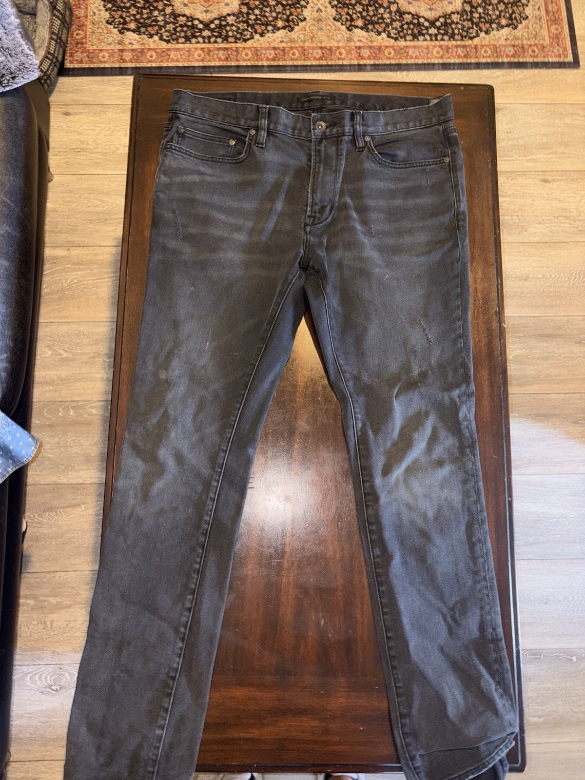John Varvatos Men’s Gray Dark Wash Straight Leg Denim Jeans 5-Pocket