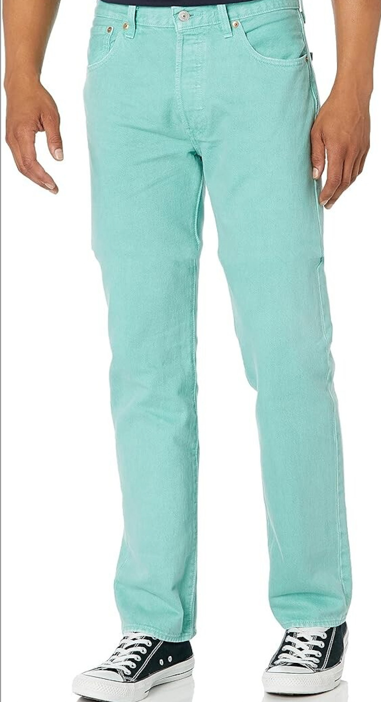 Levis 501 Jeans New Mens Original Button Fly Color Cyan Blue 005013401