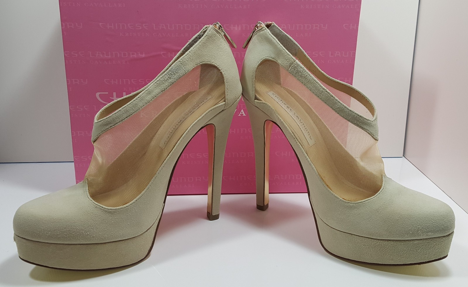 Kristin Cavallari Chinese Laundry Letizia Nude Mesh Platform Pumps 9.5 NWD $169