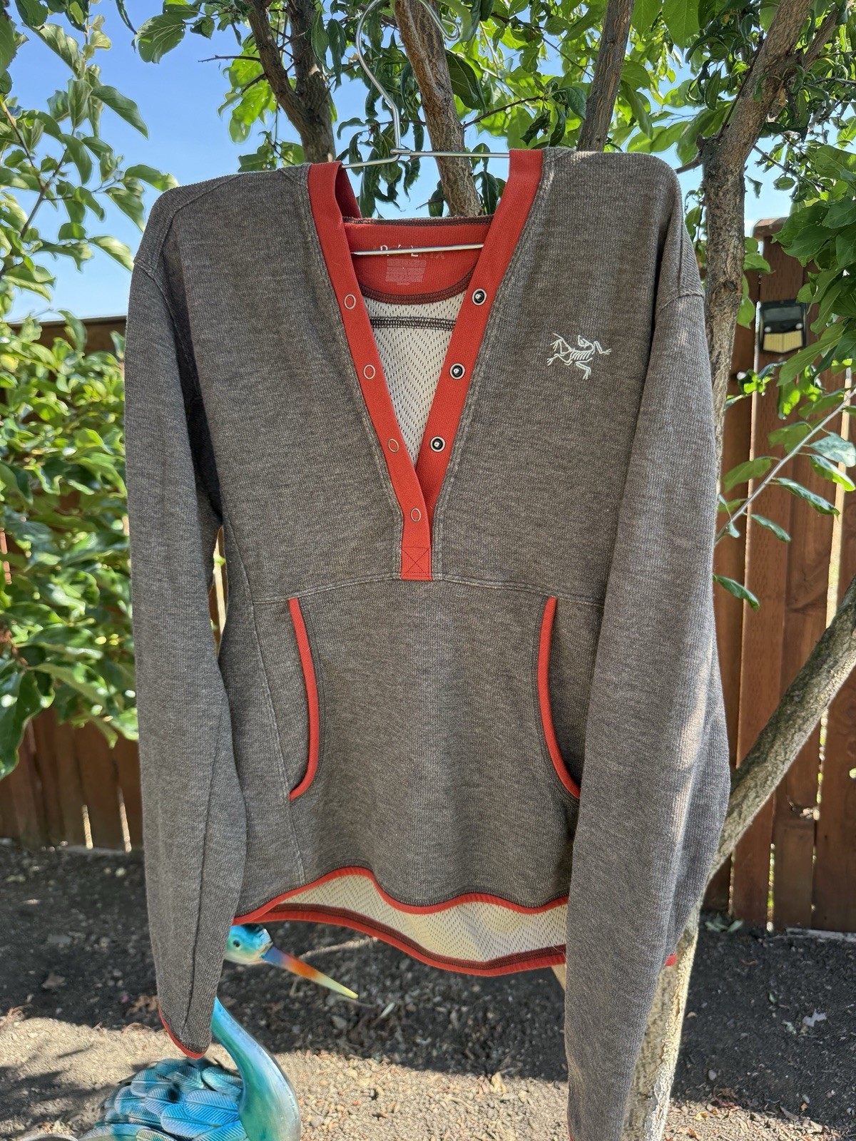 Arc’teryx Citadel Hoody Pullover Womens Fleece Jacket Gray Orange Snap Front