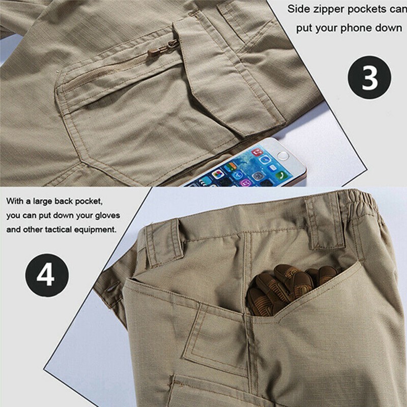 Men Tactical Cargo Pants Soldier Straight-fit Work Combat Trousers Outdoor US