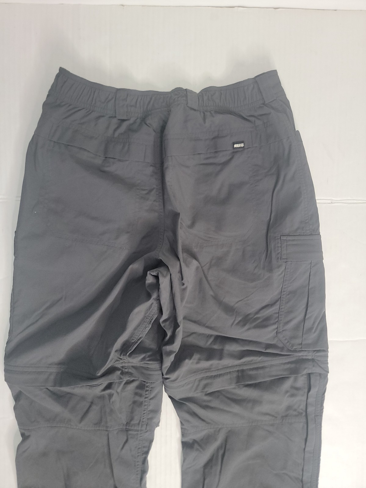 REI Co-Op Pants Mens SZ 30 X 32 Adjustable Length Cargo Gray Outdoor Hiking
