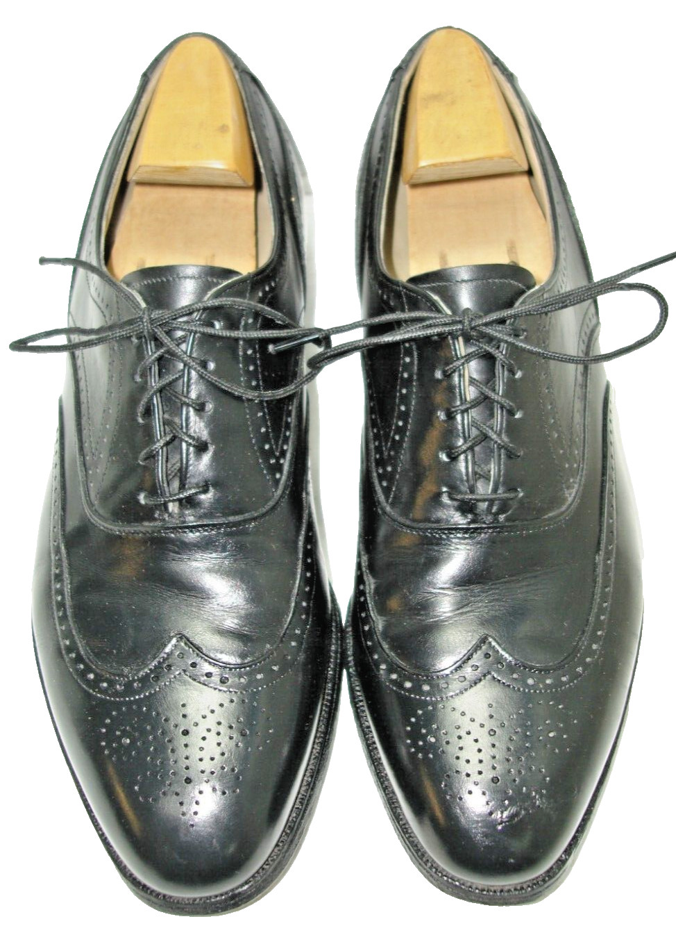 Men’s Shoes JOHNSTON & MURPHY Wingtip Brogue Balmoral Sz 8.5 D Black Leather