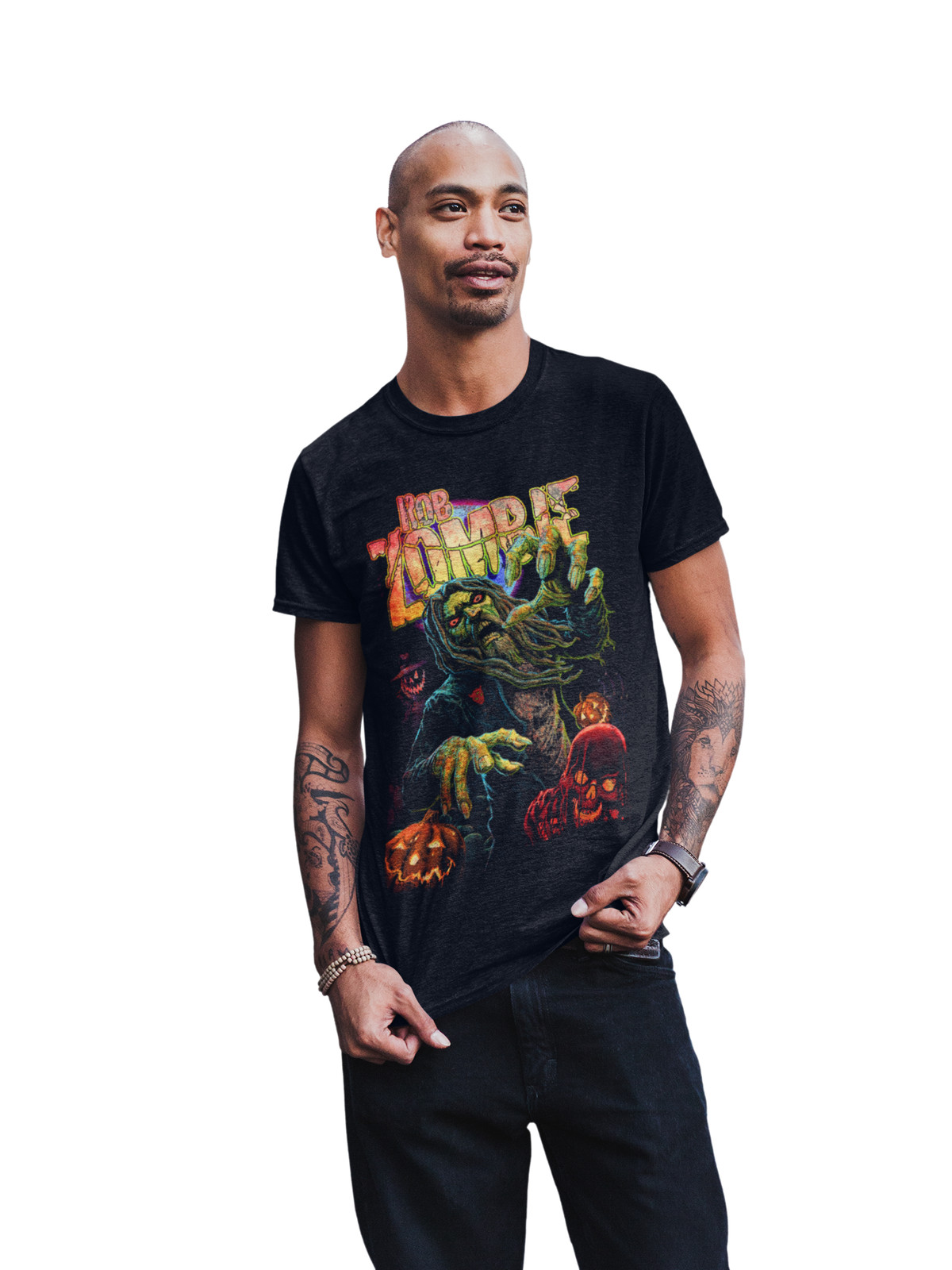 Stakes Rob Zombie – Halloween Jumbo Print T-Shirt T-Shirt Black New