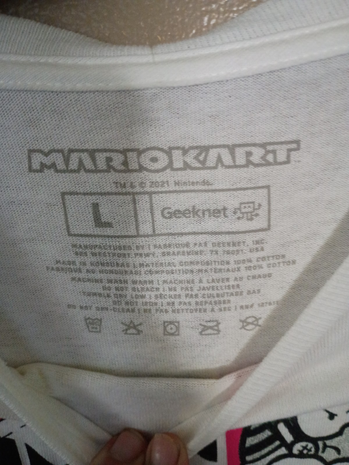 Nintendo Mario Kart Kanji White Long Sleeve Graphic T-Shirt Large NWT