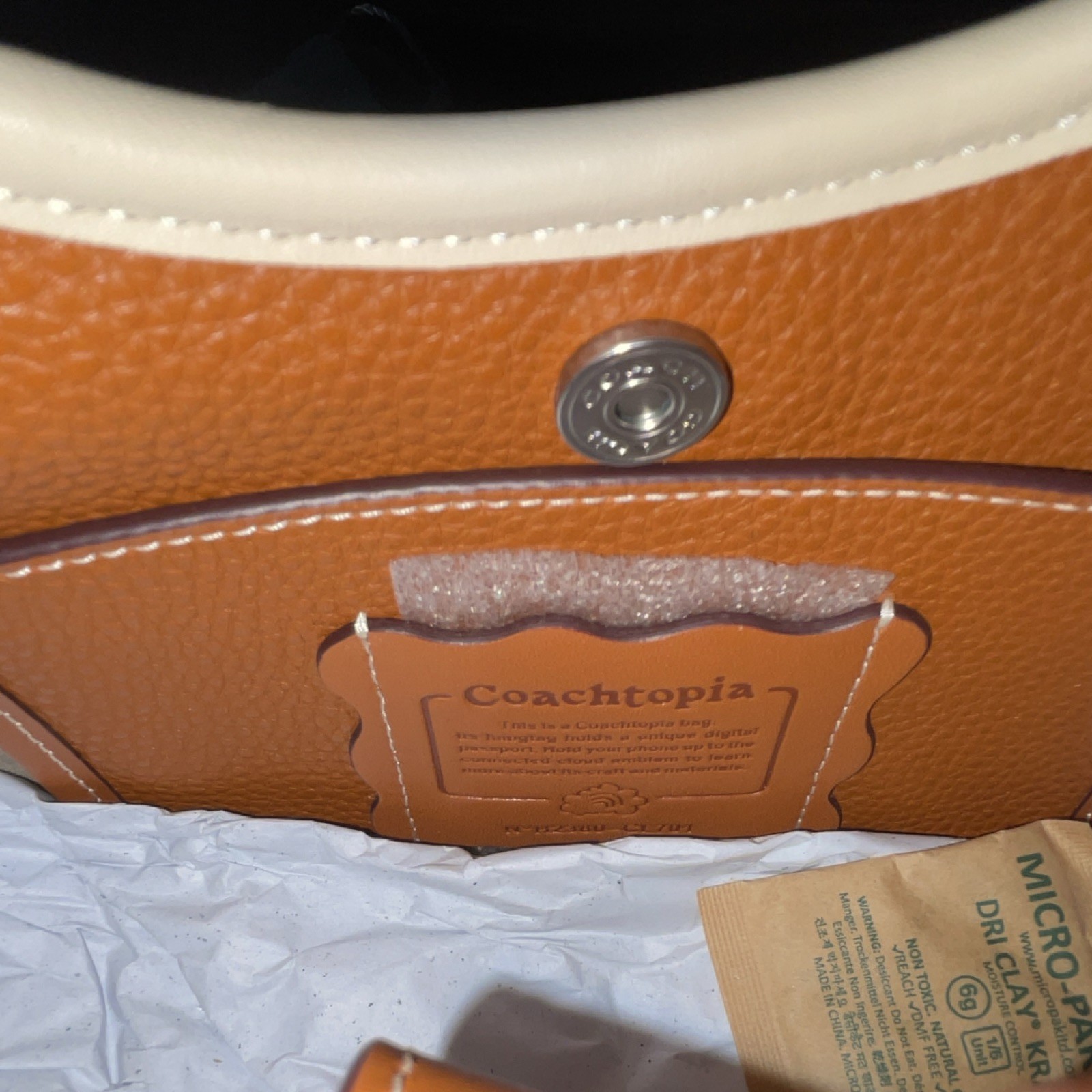 Coach Coachtopia Colorblock Small Shoulder Bag Crescent Snap Silver w/ Dust Bag