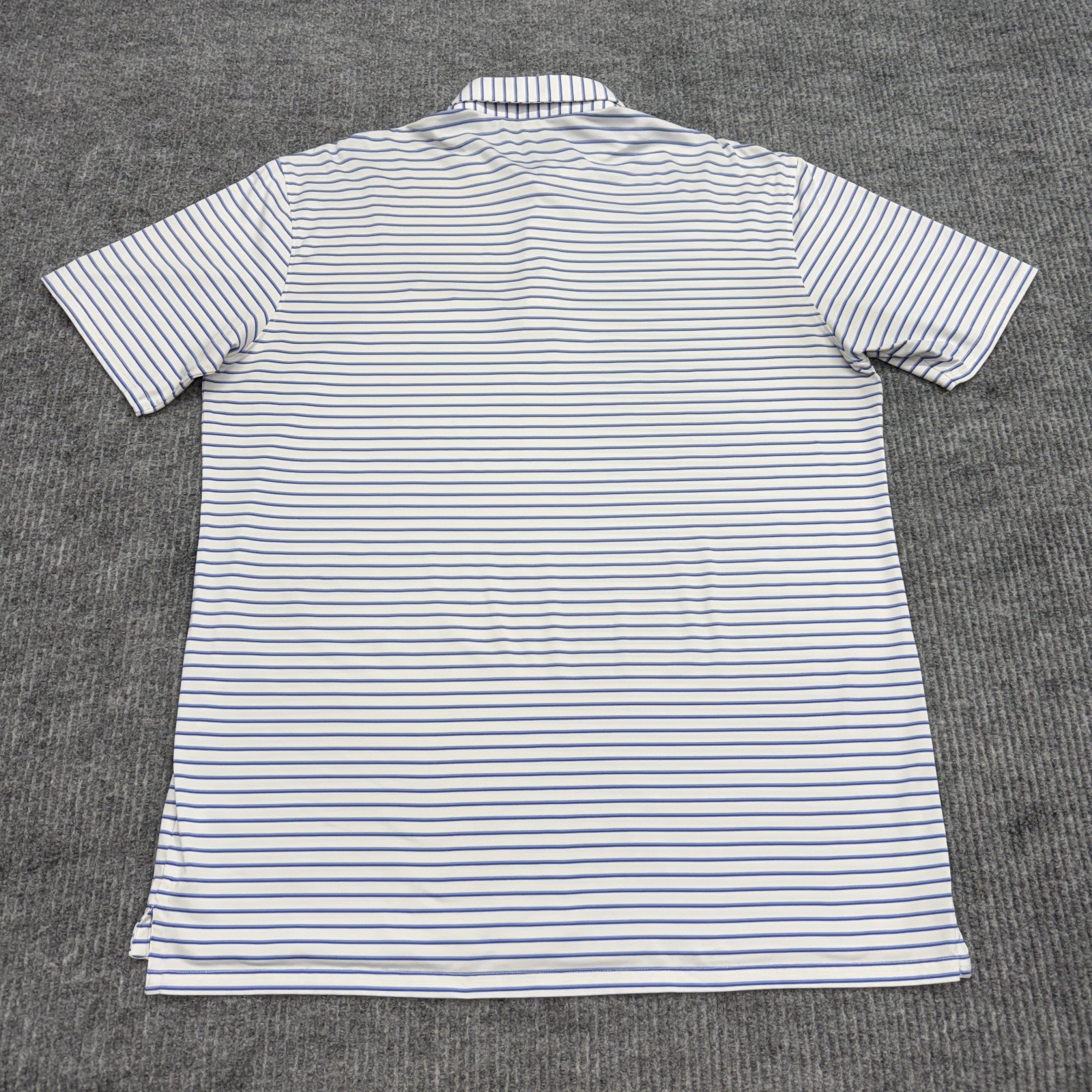 Holderness & Bourne The Sutton Surfside Polo Shirt Mens L White Blue Stripe Golf