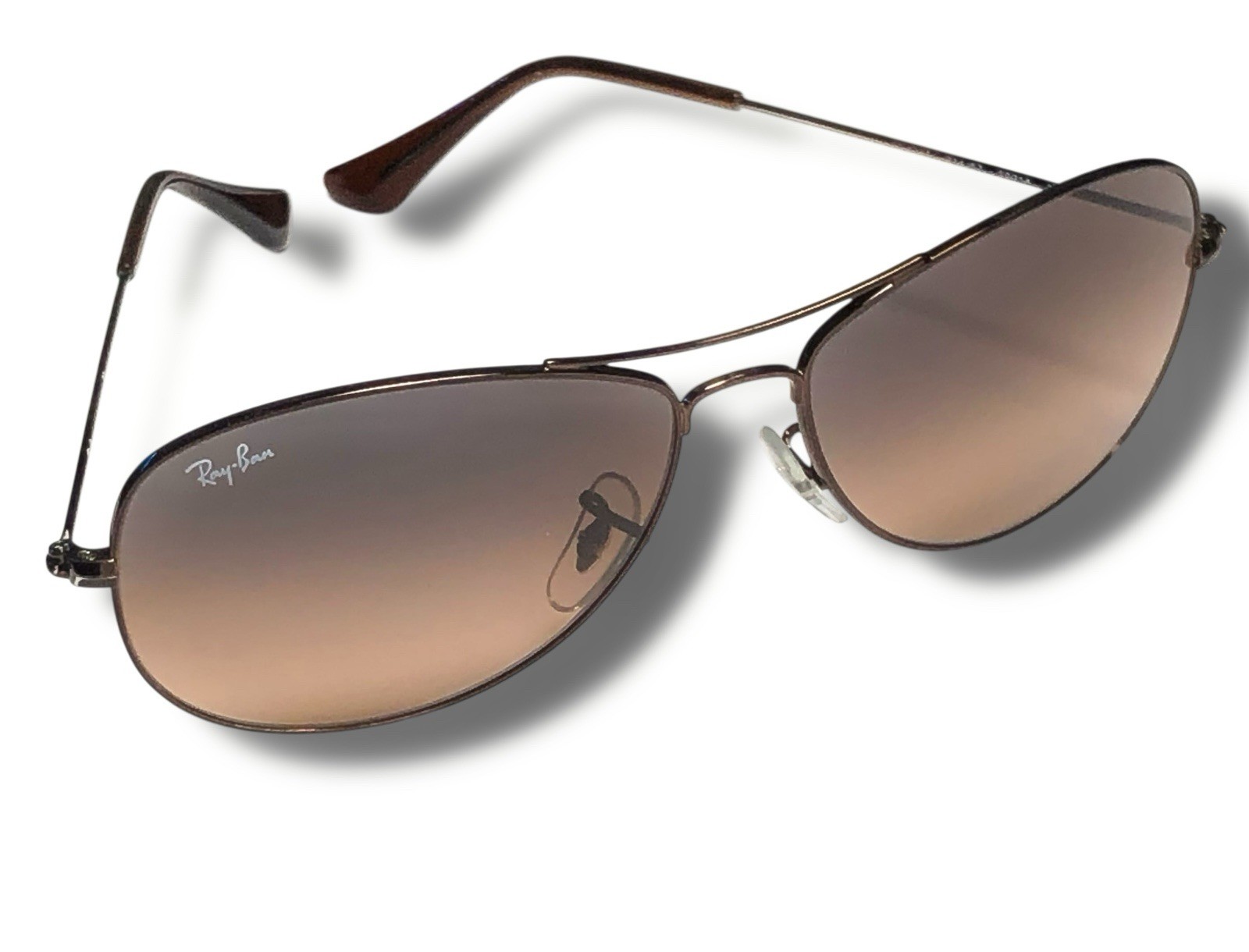 Ray Ban RB3362 Cockpit Sunglasses Gray Pink Gradient L Copper 59mm RARE Color
