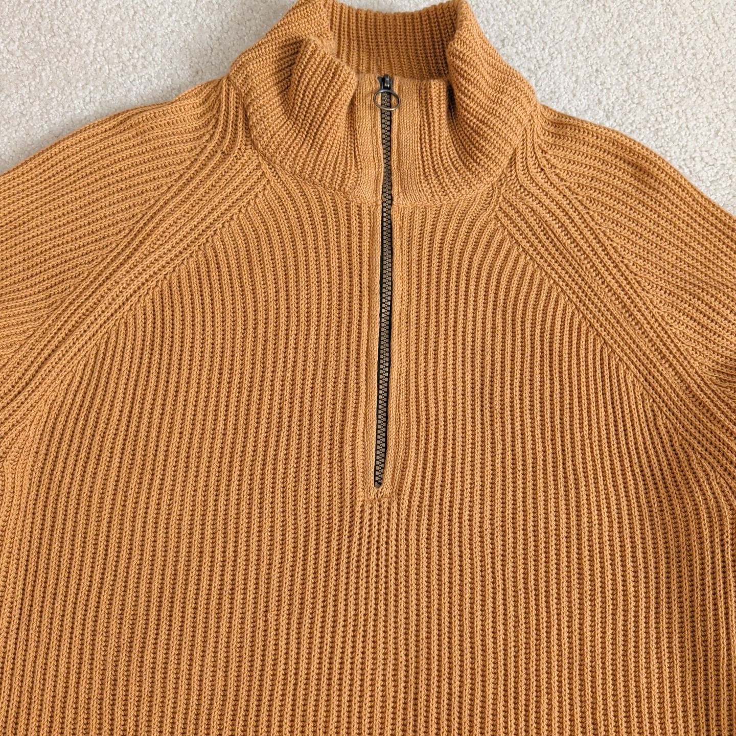 Peregrine Fisherman Sweater 1/4 Zip Pullover Cable England Brown Mens Large *