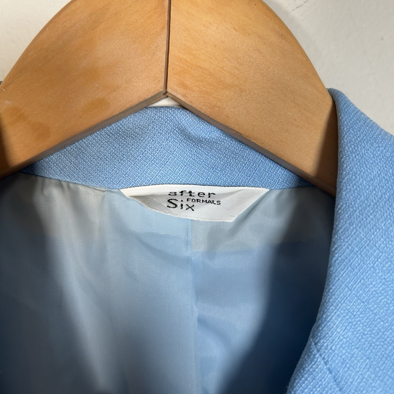 VTG 70s After Six Baby Blue Tuxedo Tail Coat Suit Jacket Mens 38R Deadstock