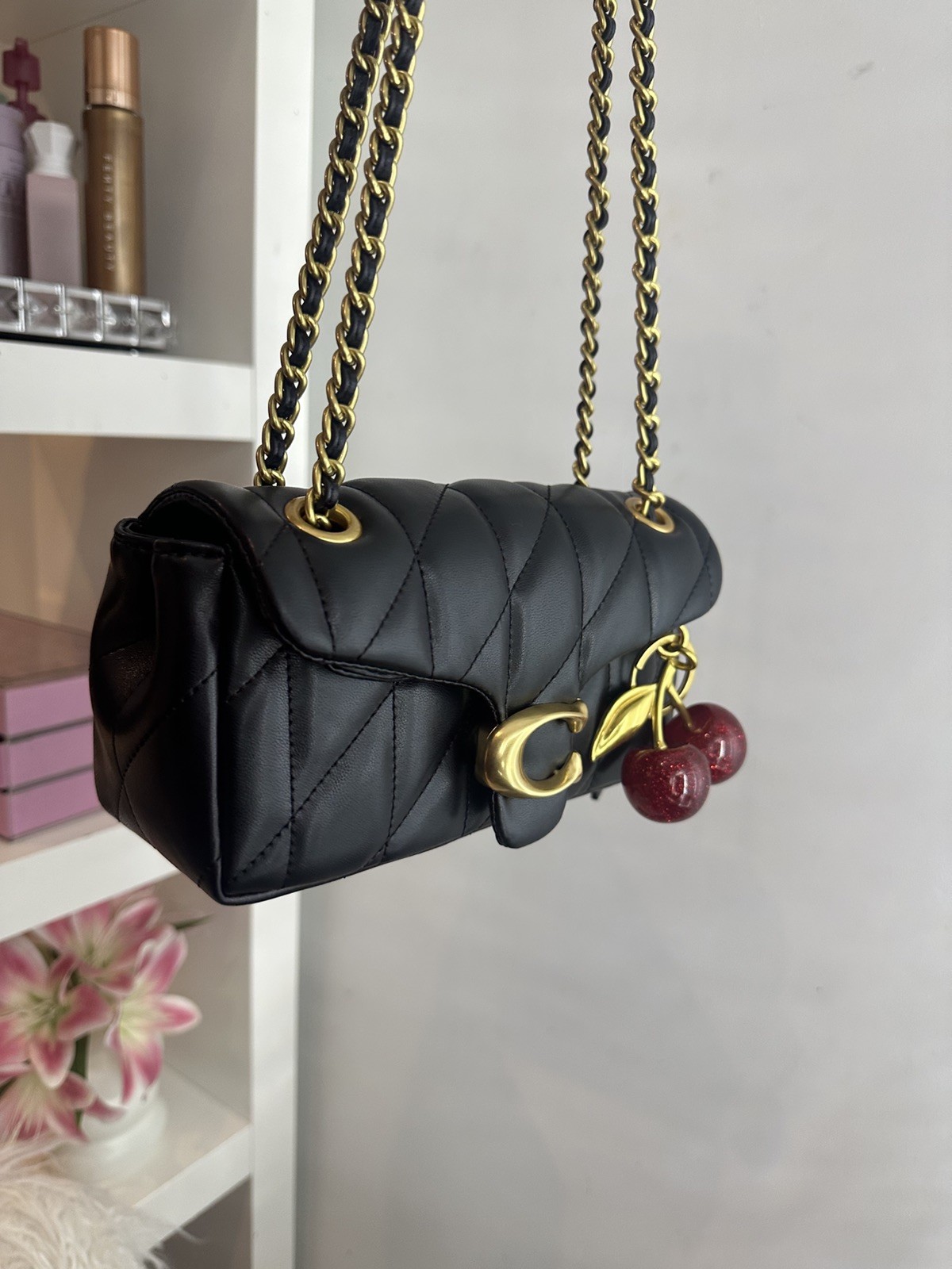 COACH Tabby Shoulder Bag 20 With Cherry charm