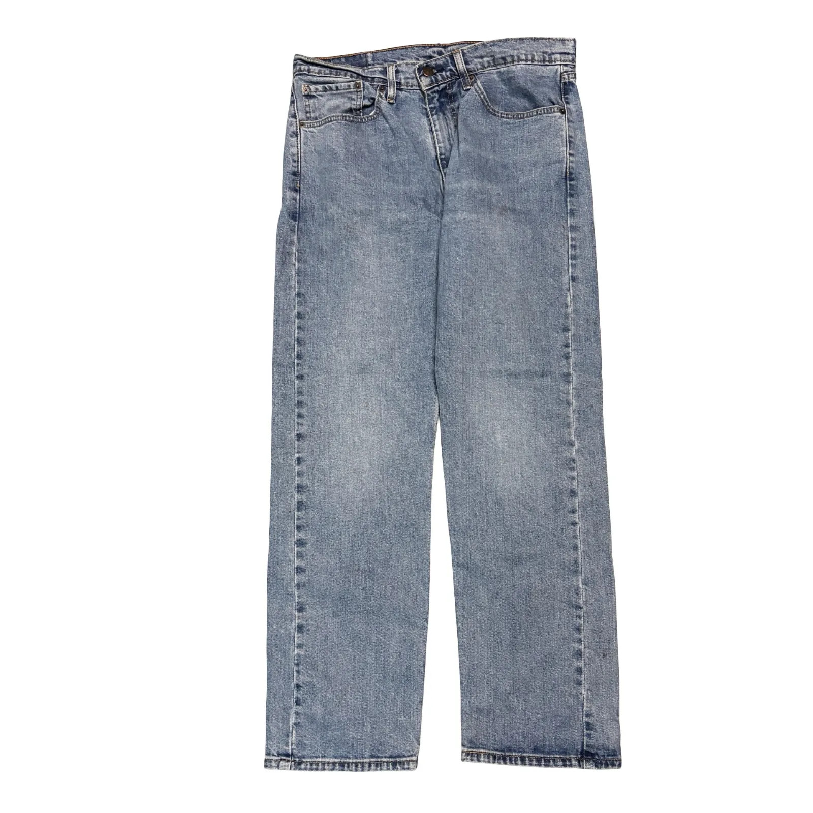 Levis 505 Jeans Mens W34 L29 Light Blue Wash Denim Regular Straight Stretch