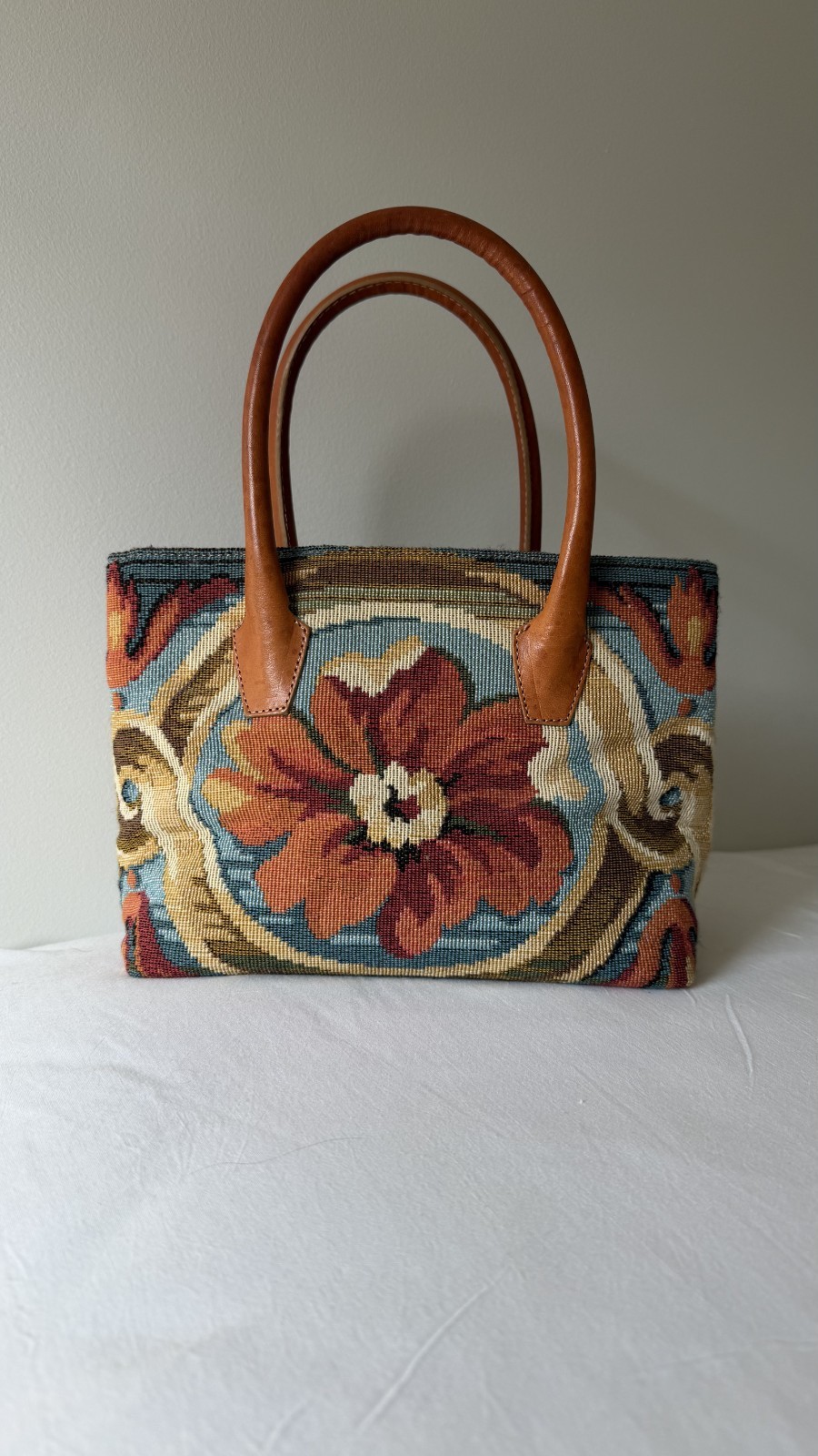 Stubbs & Wootton – Palm Beach leather handle resort handbag