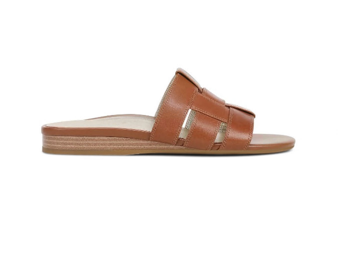VIONIC Glendora Slide Sandal, Tan Leather