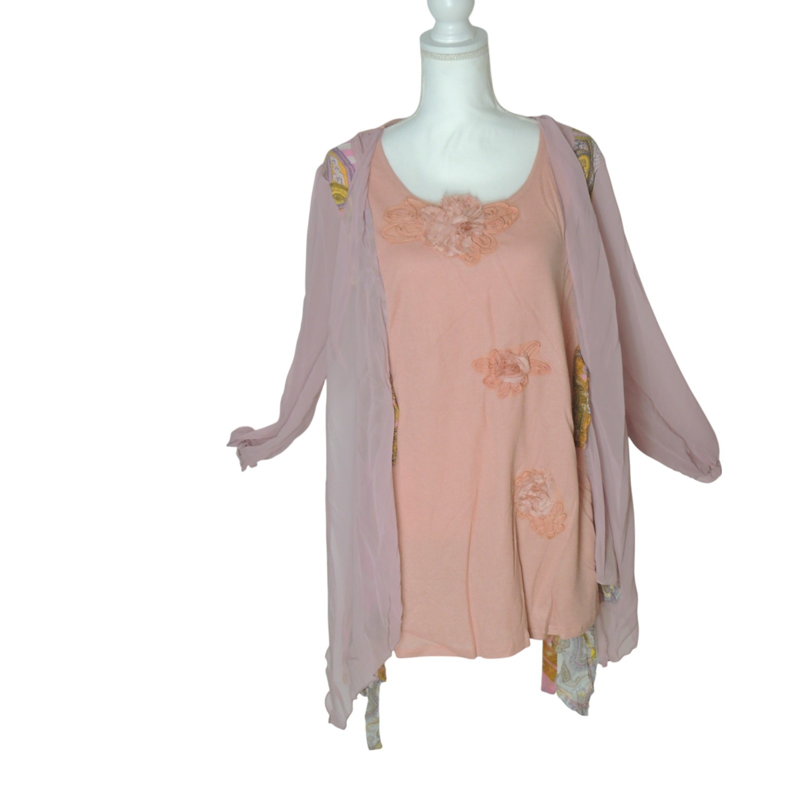Pretty Angel Pink Mauve Fairy Whimsy Blouse Large