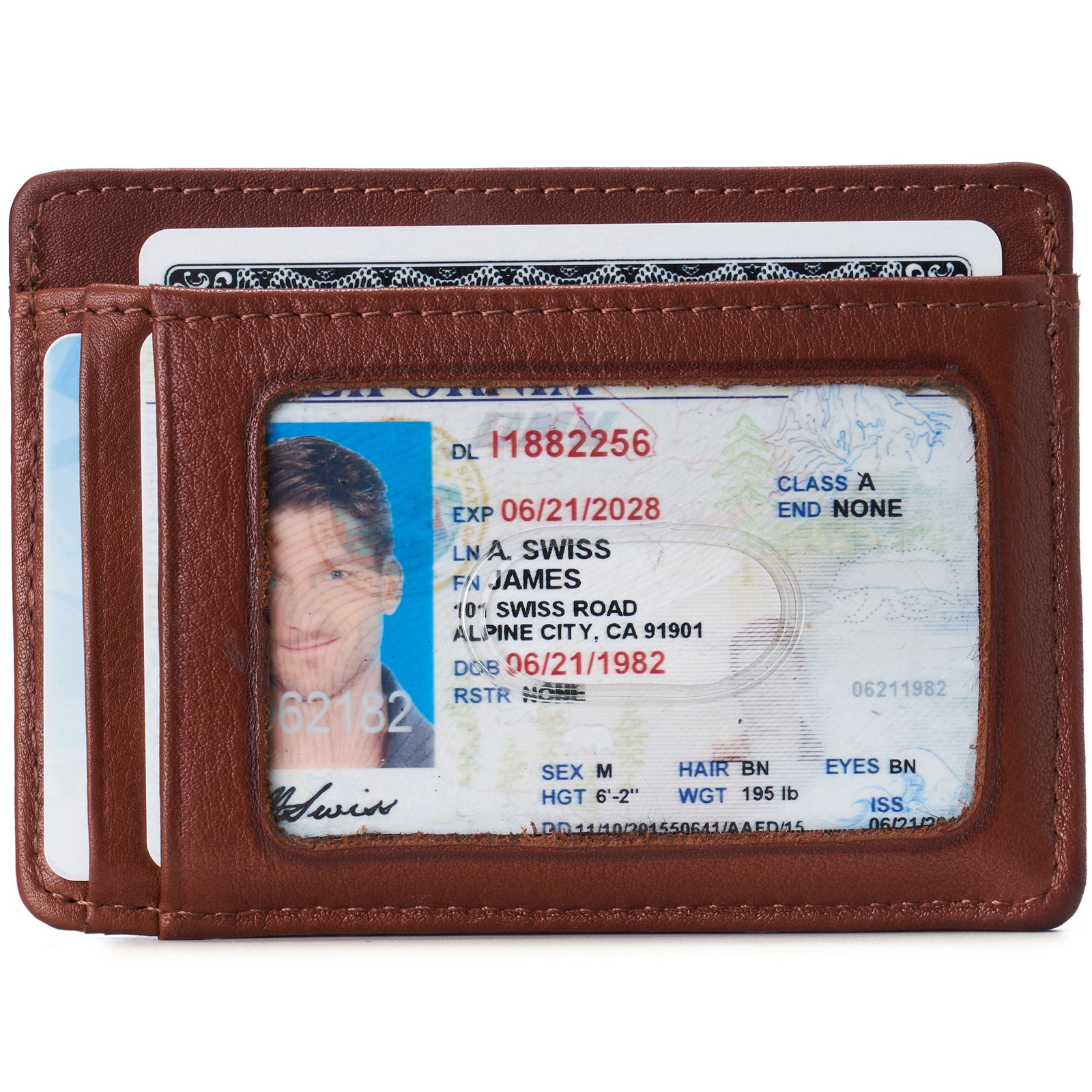 Alpine Swiss Mens RFID Money Clip Leather Minimalist Wallet Card Case ID Window