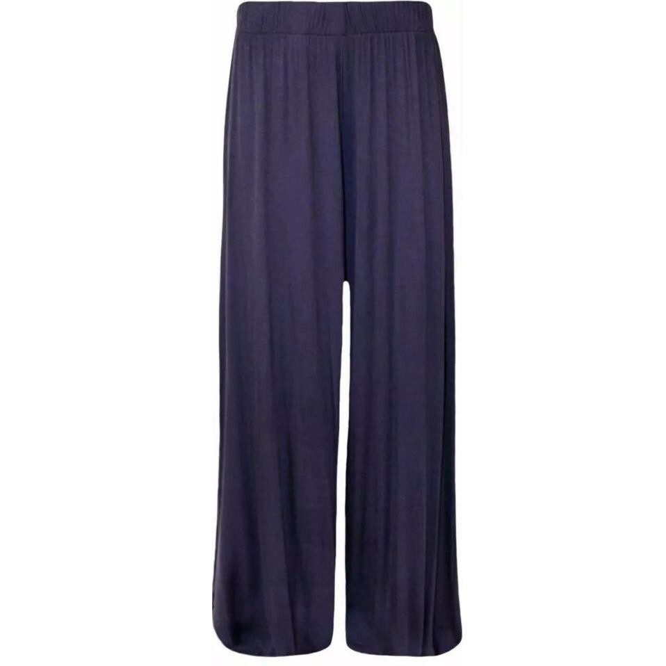 Ladies Palazzo Wide Leg Flared Elasticated Stretch Plain Trousers Womens Wide