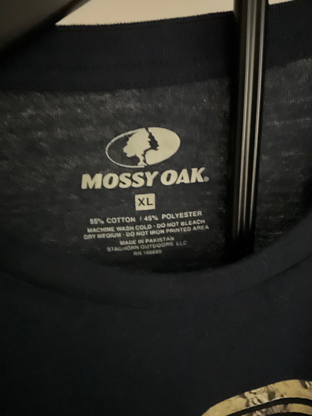 Mossy Oak Mens XL Black Graphic Tee Live & Breathe The Outdoors Camo Logo