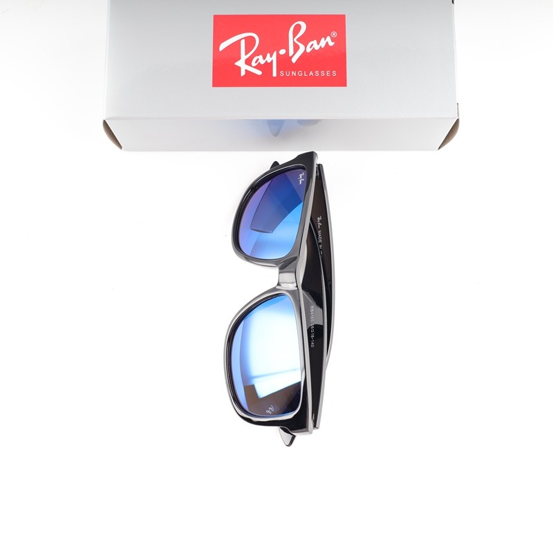1Pcs R-B Justin RB4165 622/55 Rubber Black Blue Mirror Polarized Sunglasses 54mm