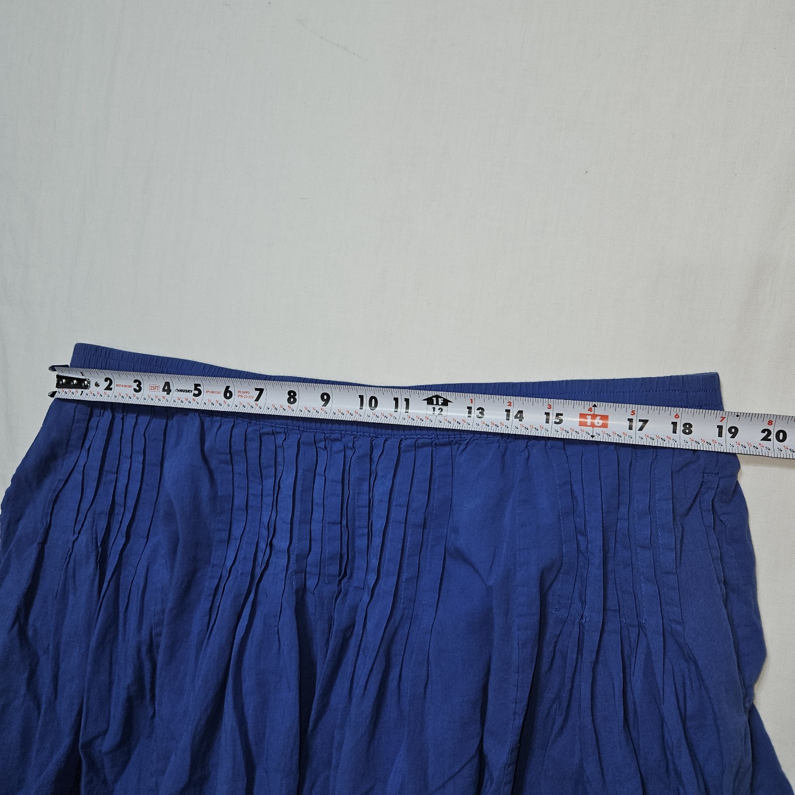 GAP Blue Gauze Cotton Tiered Ruffle Mini Skirt Pleated Pockets Women XL Boho