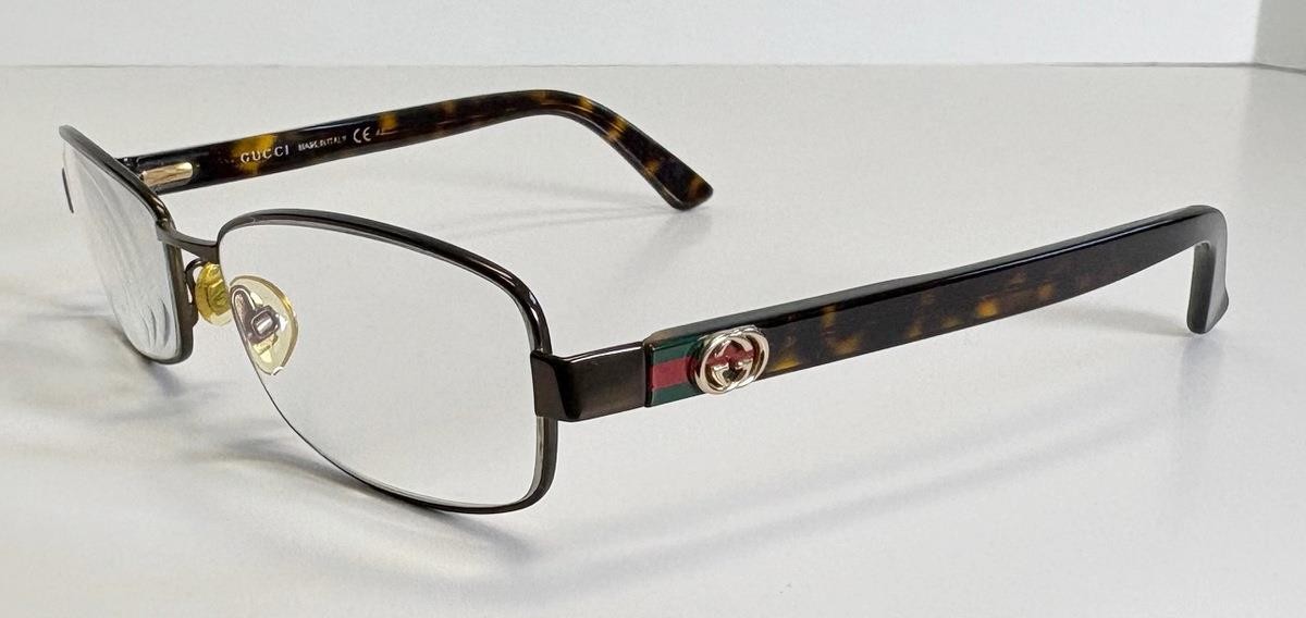 Gucci GG2893 X6D Brown Havana Metal Tortoise Eyeglass Frames Italy 50-15-135