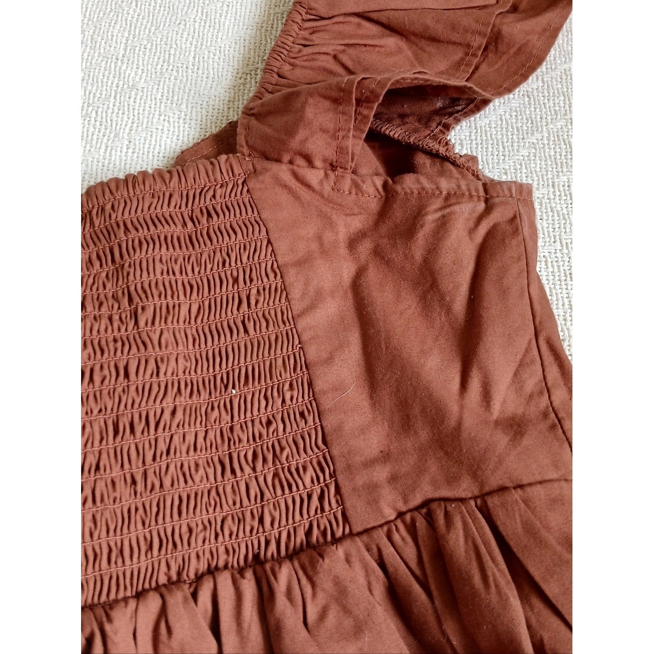 a&f cotton poplin ruffle top medium milkmaid earty rustic peasant fairy festiv