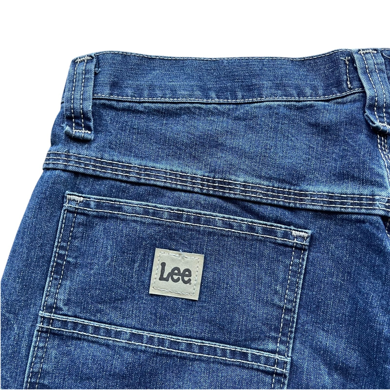 Lee Men’s Stone Wash Straight Leg Loose Fit Cargo Carpenter Denim Jeans 3 Colors