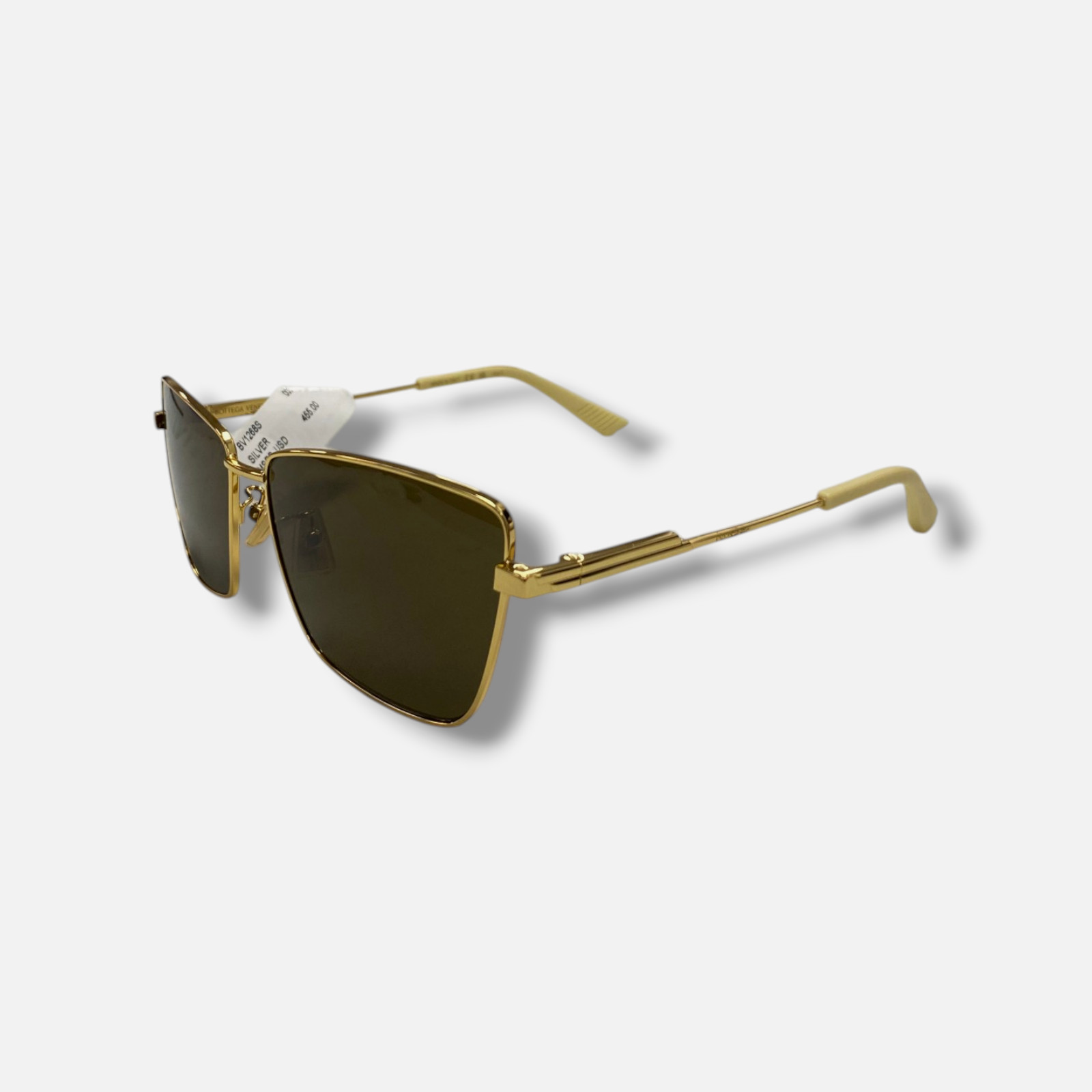Bottega Veneta BV1268S Unisex Gold Rectangular Sunglasses 59-14-140