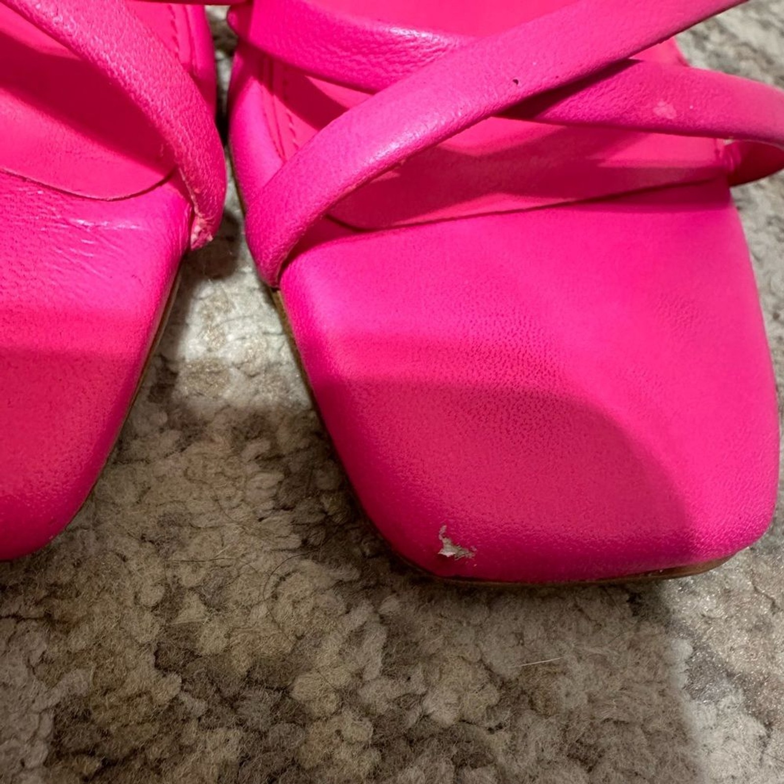 Gianni Bini Hot Pink Square Toe Strappy Heels
