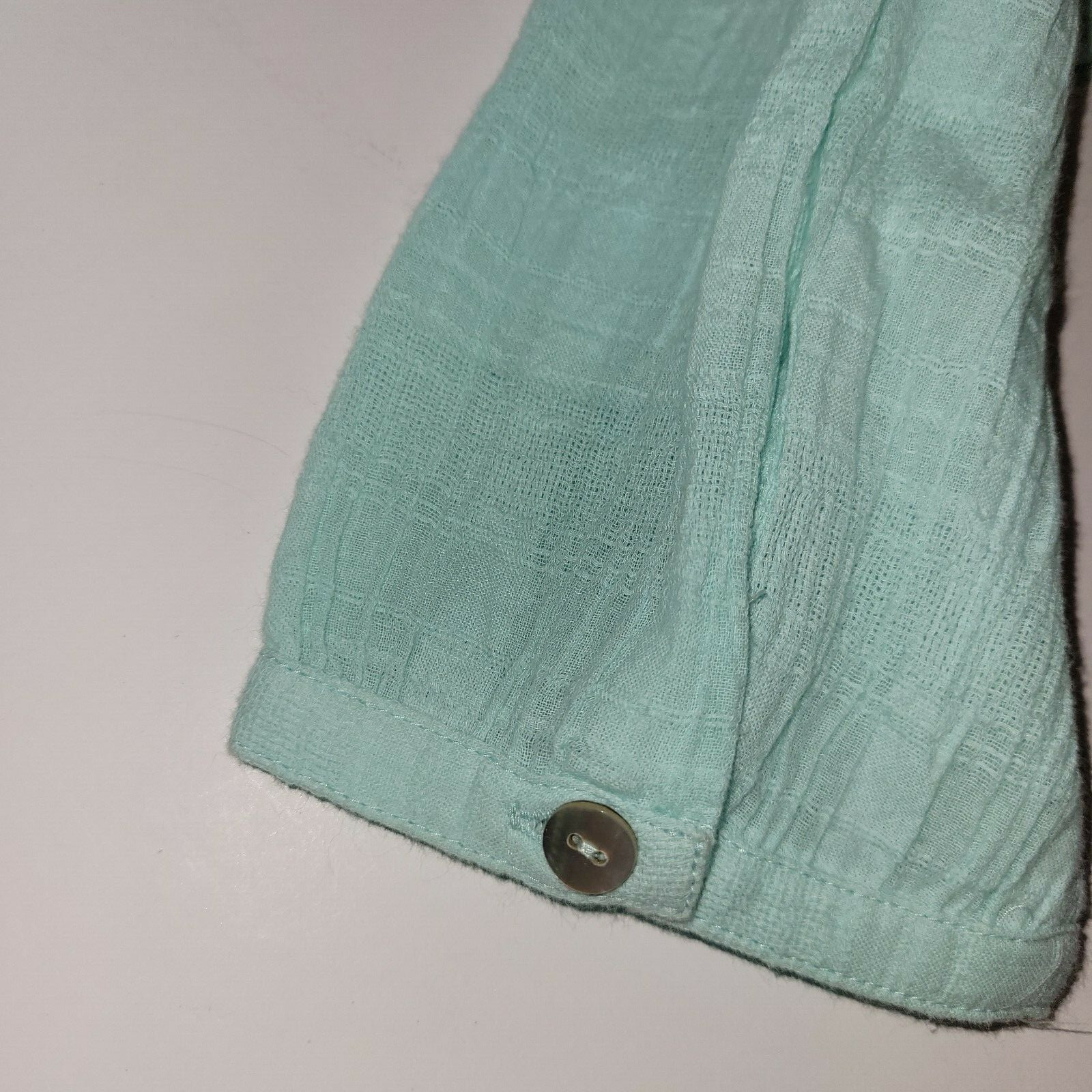 Soft Surroundings Gloria Gauze Henley Tunic Top Clearwater Blue 2DC07 M 10-12
