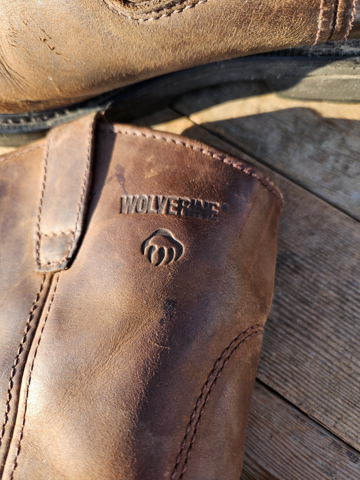 Wolverine Men’s Wellington Boots Brown Size 11 Leather Soft Toe Slip Resistant