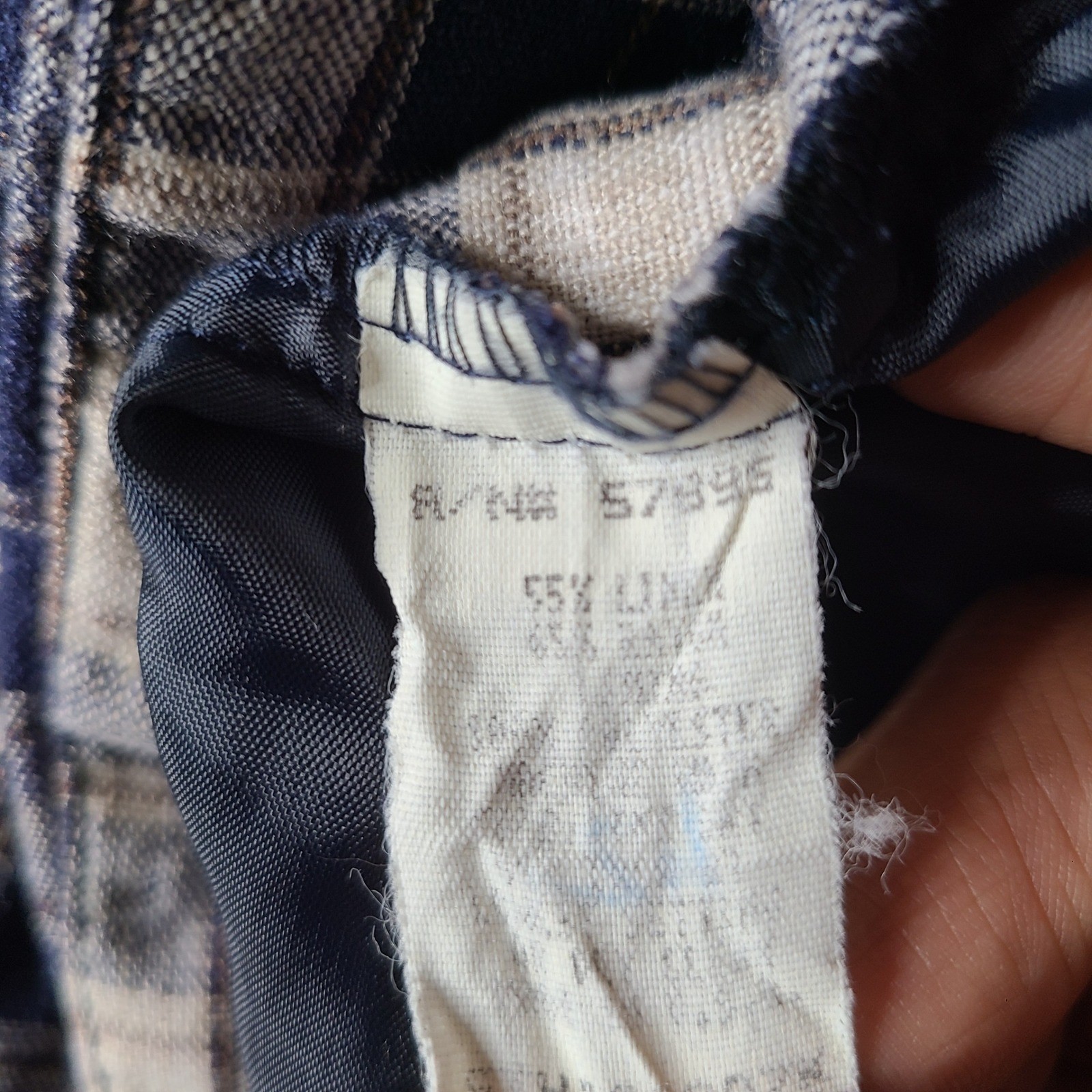 Vintage Requirements Jacket Womens 10 Blue White Plaid Linen Blend Blazer USA