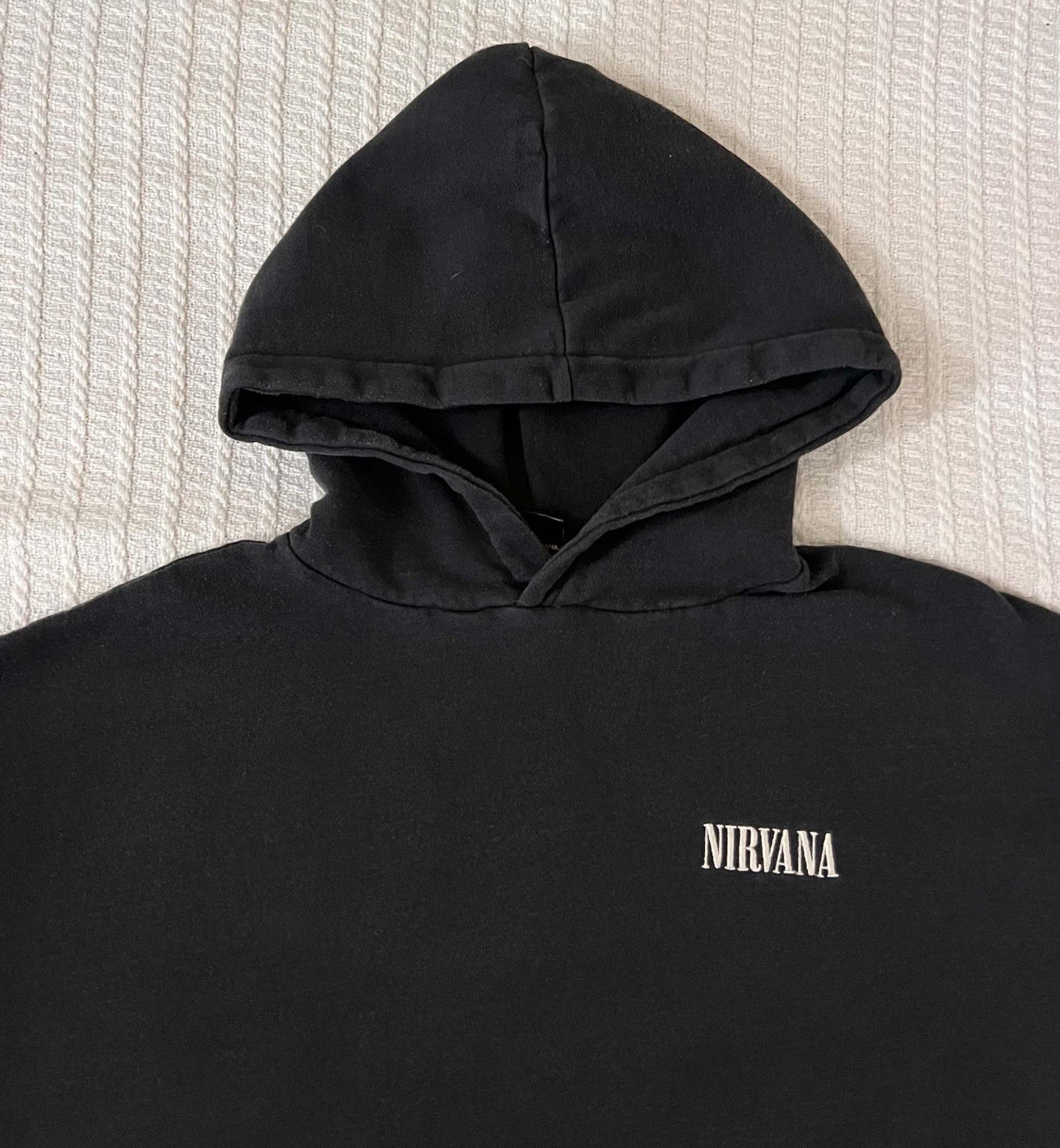 Cotton On Nirvana Nevermind Hoodie LG 24” X 24” Oversized All Over Print Black