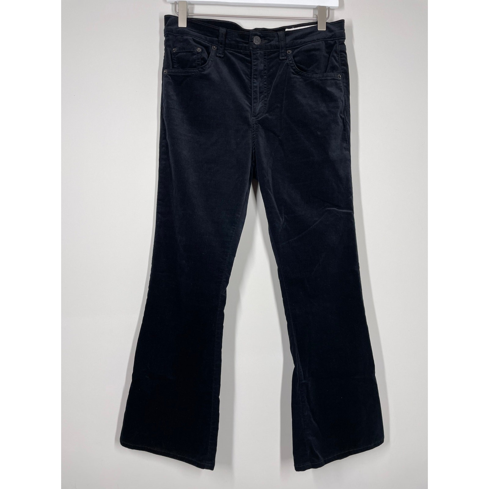 RAG & BONE 10 Inch Crop Flare Jeans in Black Velvet 28