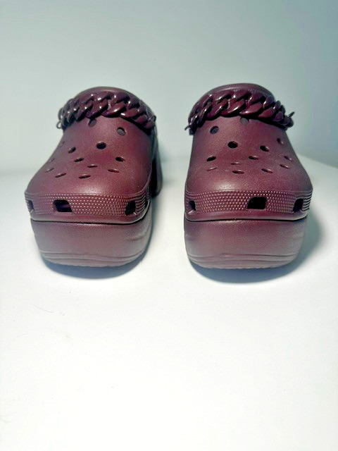 CROCS Siren Dark Cherry Chain Clog Heel W 15 M 13 Comfort Platform Waterproof