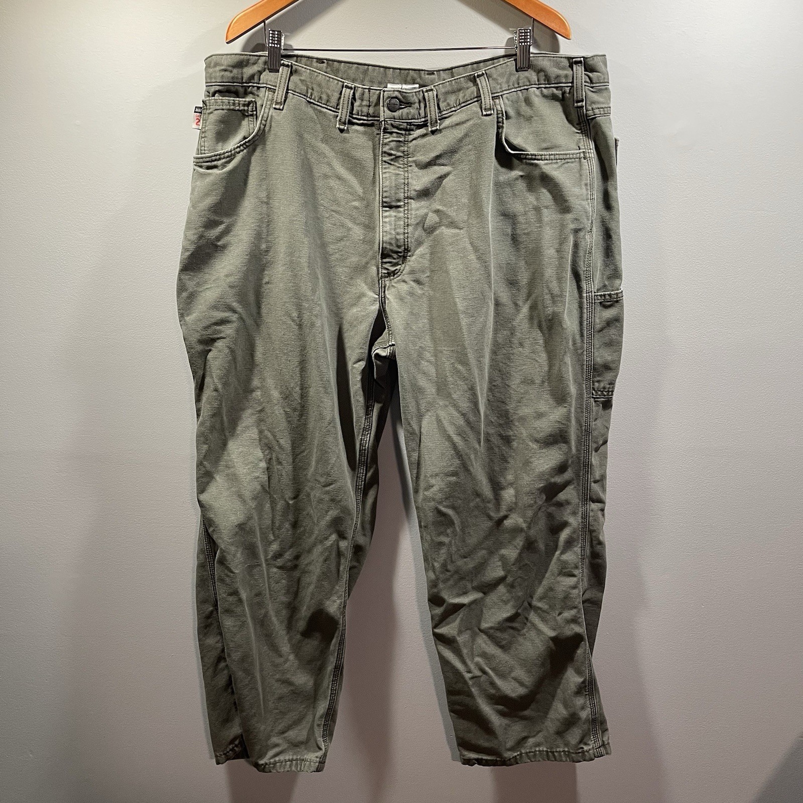Carhartt FR Flame Resistant CAT 2 Pants Mens 44×32 Green Original Fit FRB159 MOS