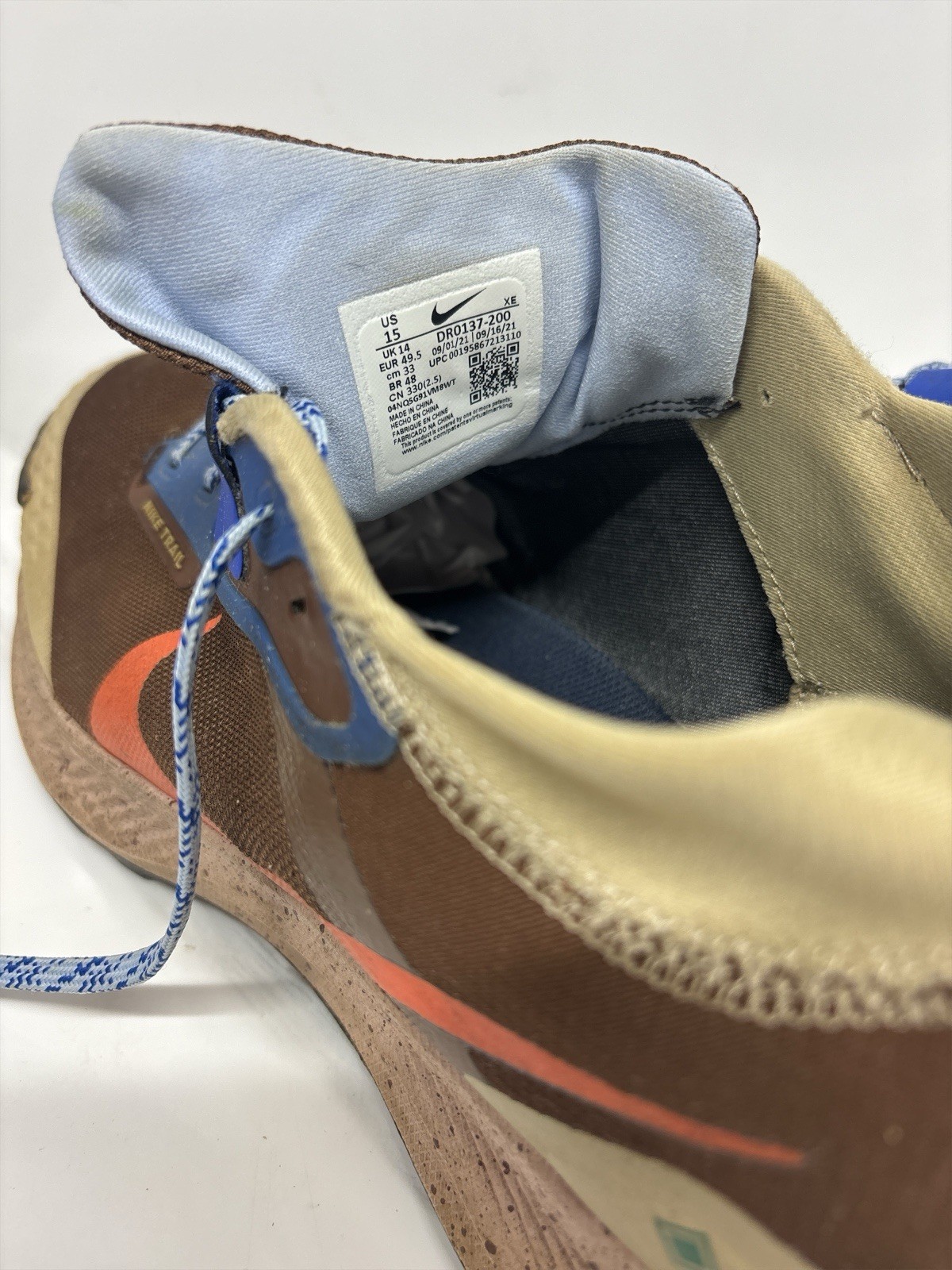Nike Pegasus Trail 3 GORE-TEX Men 15 Cacao Wow Hyper Royal DR0137-200 Shoes GTX