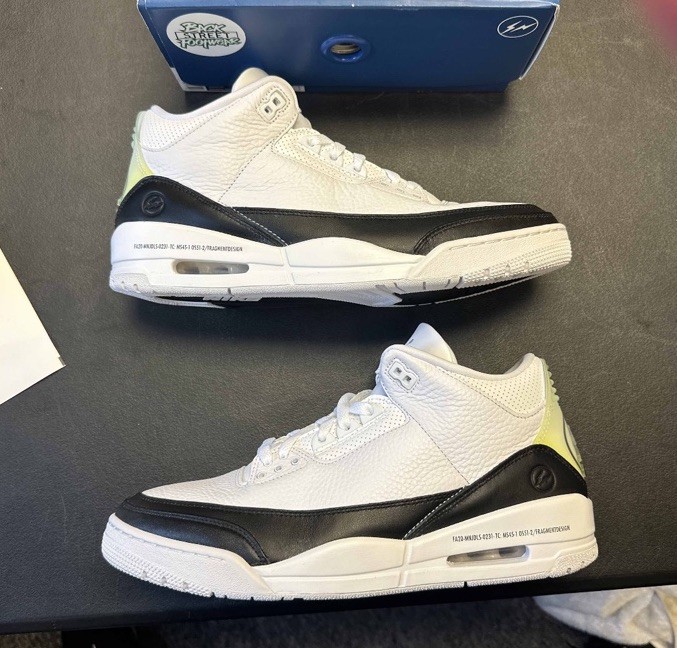 Jordan Air Jordan 3 Retro SP x Fragment Design White Black, Size 12, New W/ Box