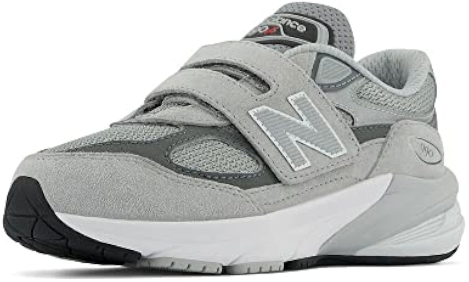 New Balance Boy’s 990 V6 Hook and Loop Sneaker, Grey/Silver, 6.5 X-Wide Toddler