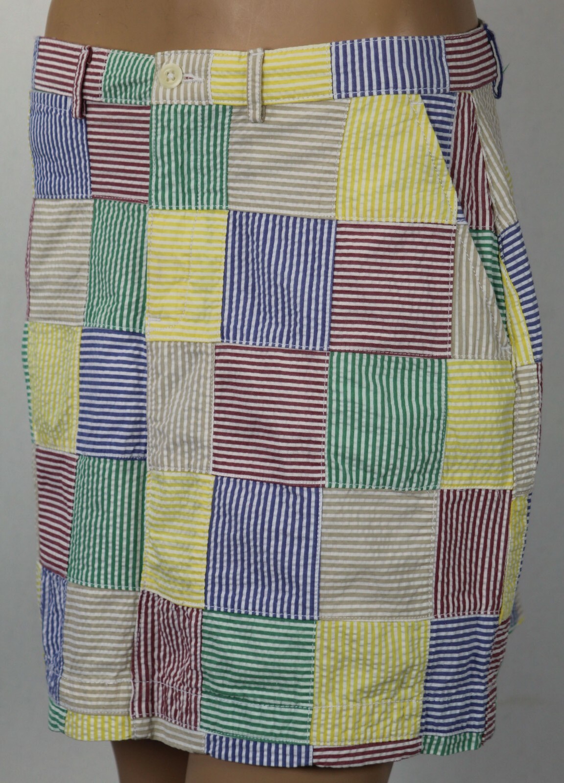 Polo Ralph Lauren Multi Colored Seersucker Patchwork Skirt NWT