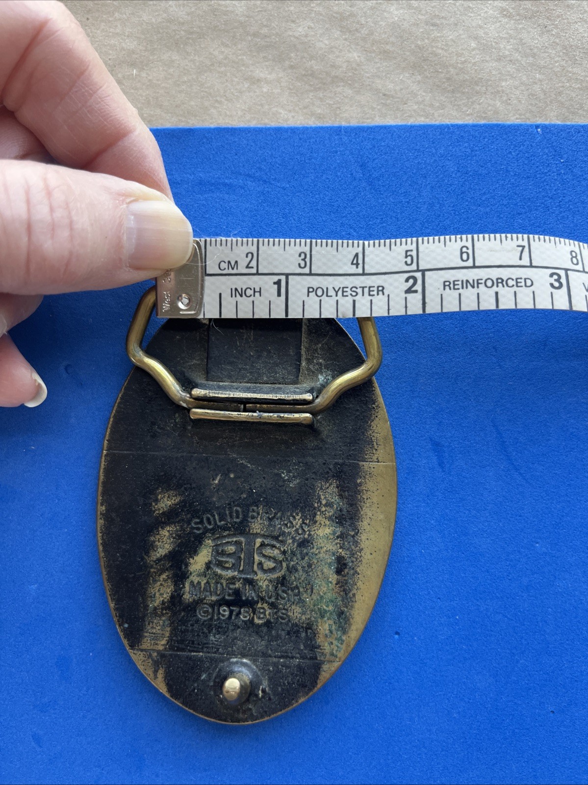 Vtg 70’s BTS Brass Belt Buckle American Bald Eagle Solid Patriotic USA Nature 3″
