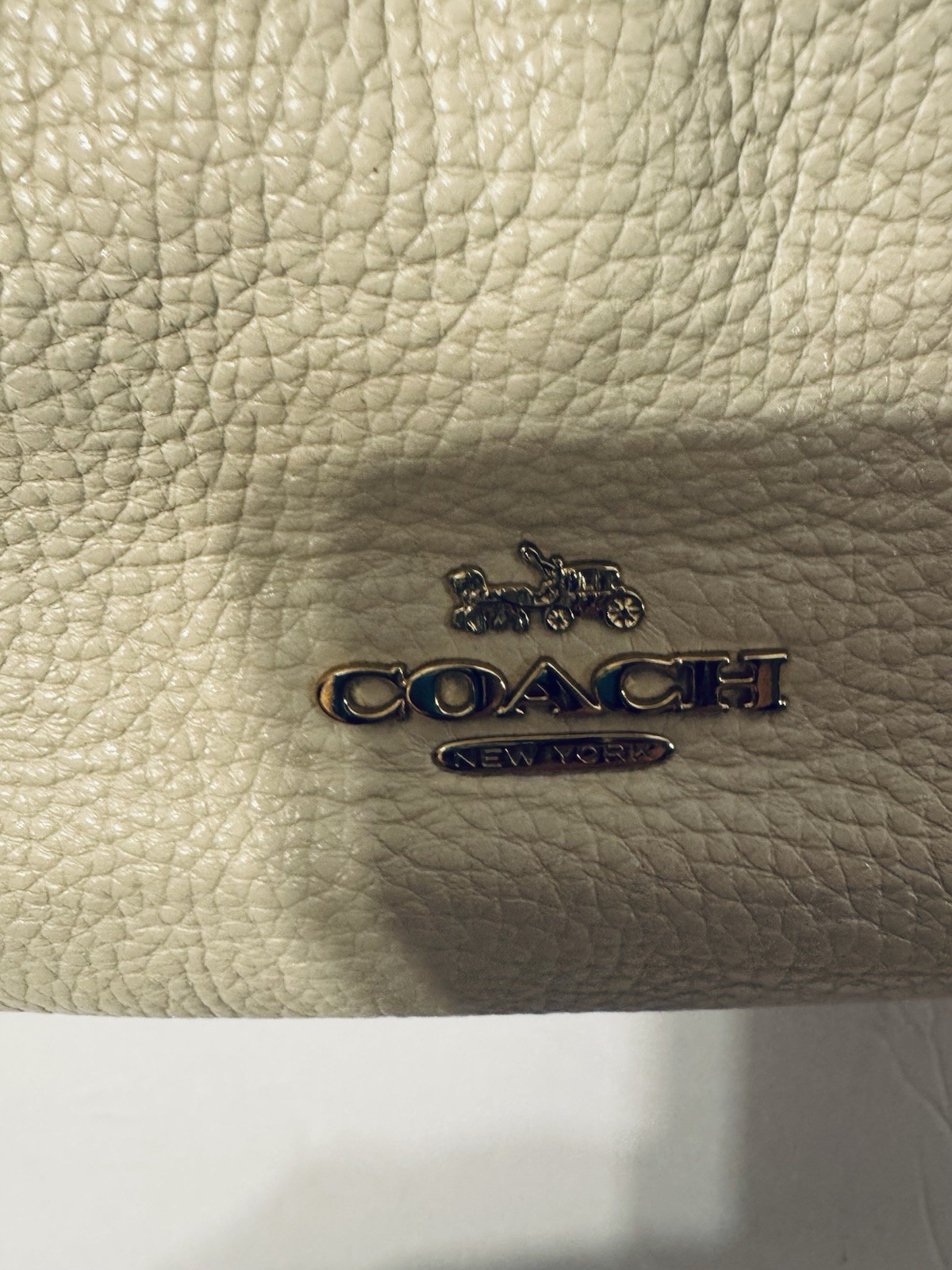 Coach Maya Leather Bag Chalk-Gold hardware w/Coach Scarf C1454